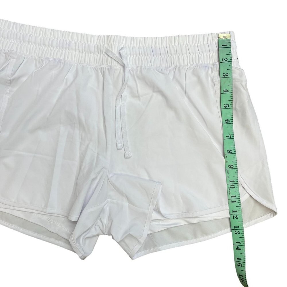 Velocity Women White Lined Shorts Drawstring Pull On Athletic Lifestyle New L - Picture 4 of 10